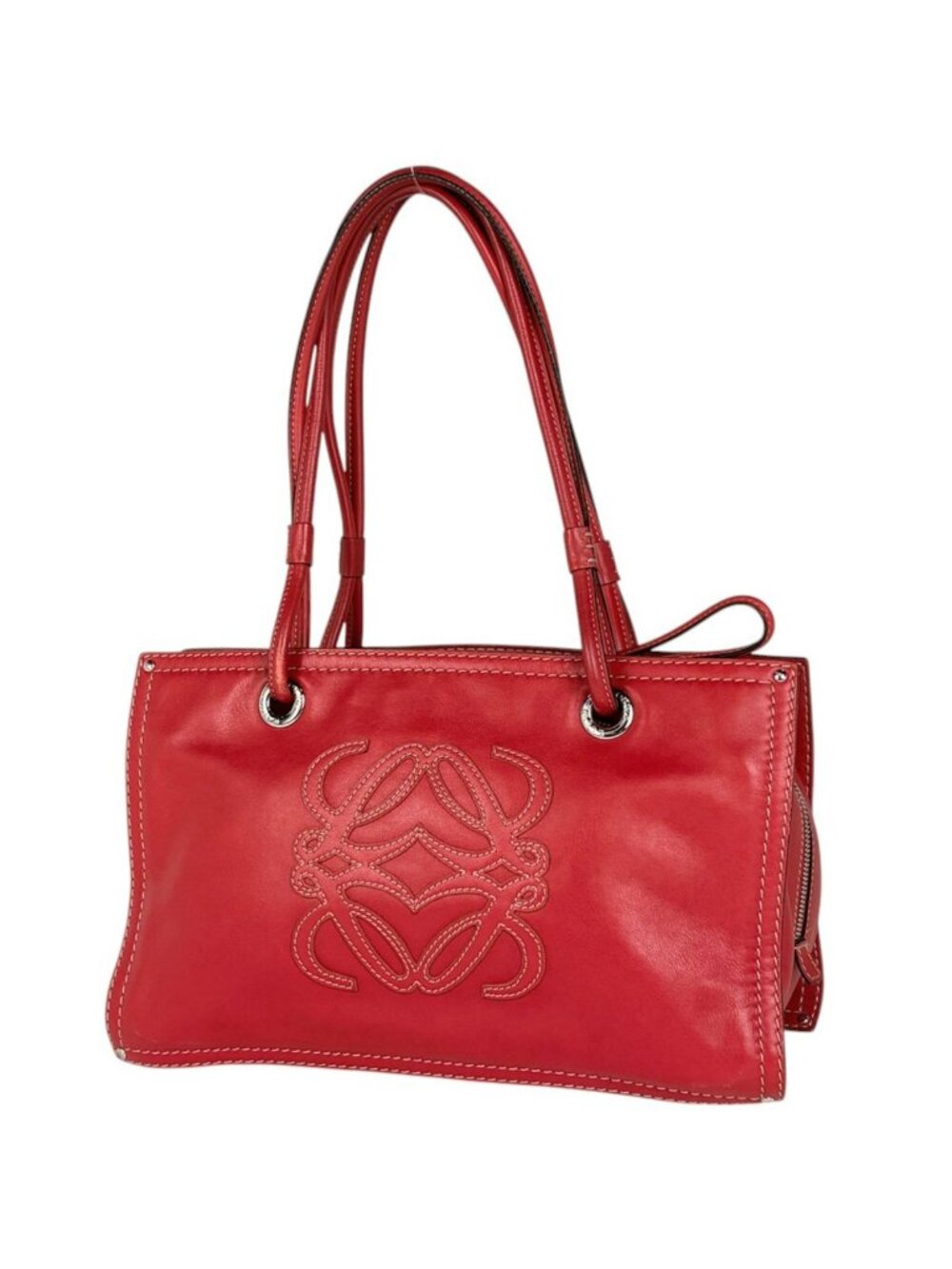 Loewe Shoulder Bag Anagram Leather Red